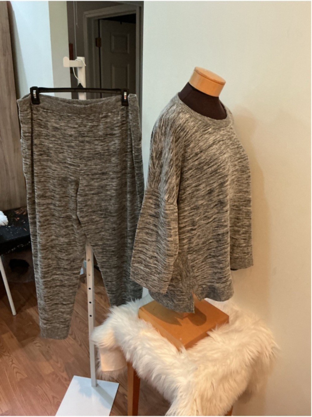 Cuddl Duds Lounge Set 2PC Gray Space Dye Pajama Set Size 2X NWT Cozy Soft - Picture 3 of 14